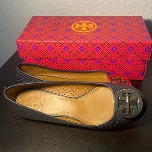 Navy Blue Tory Burch Leather flats